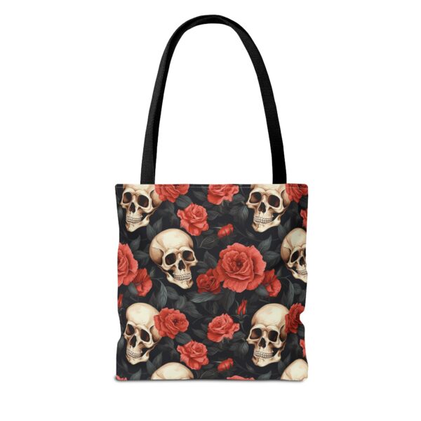 Skull and Rose Bag | Gothic Floral Tote Bag