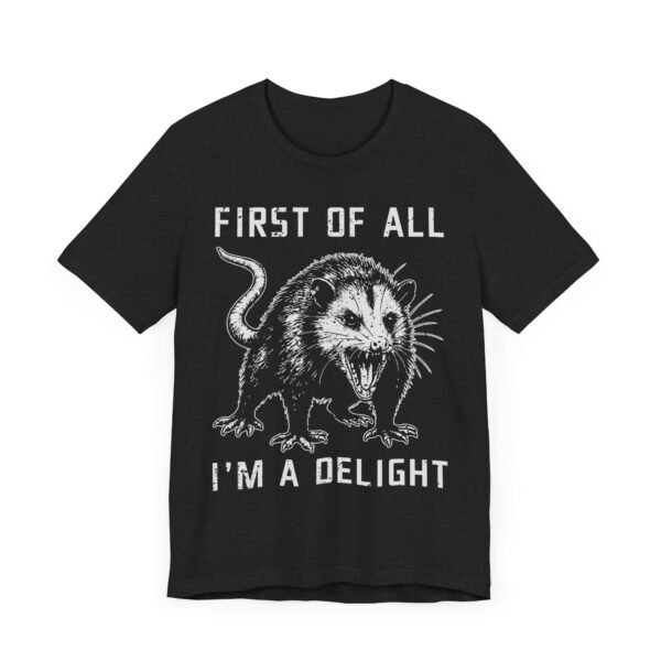 First of All, I’m a Delight | Funny Angry Opossum T-shirt