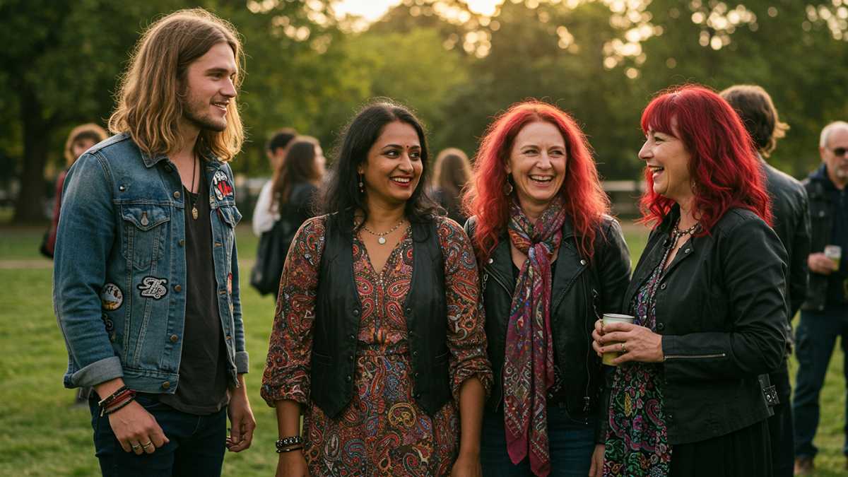 Street style 2025: diverse group rocking Moto Boho looks with leather, bohemian details, and edgy, free-spirited flair.