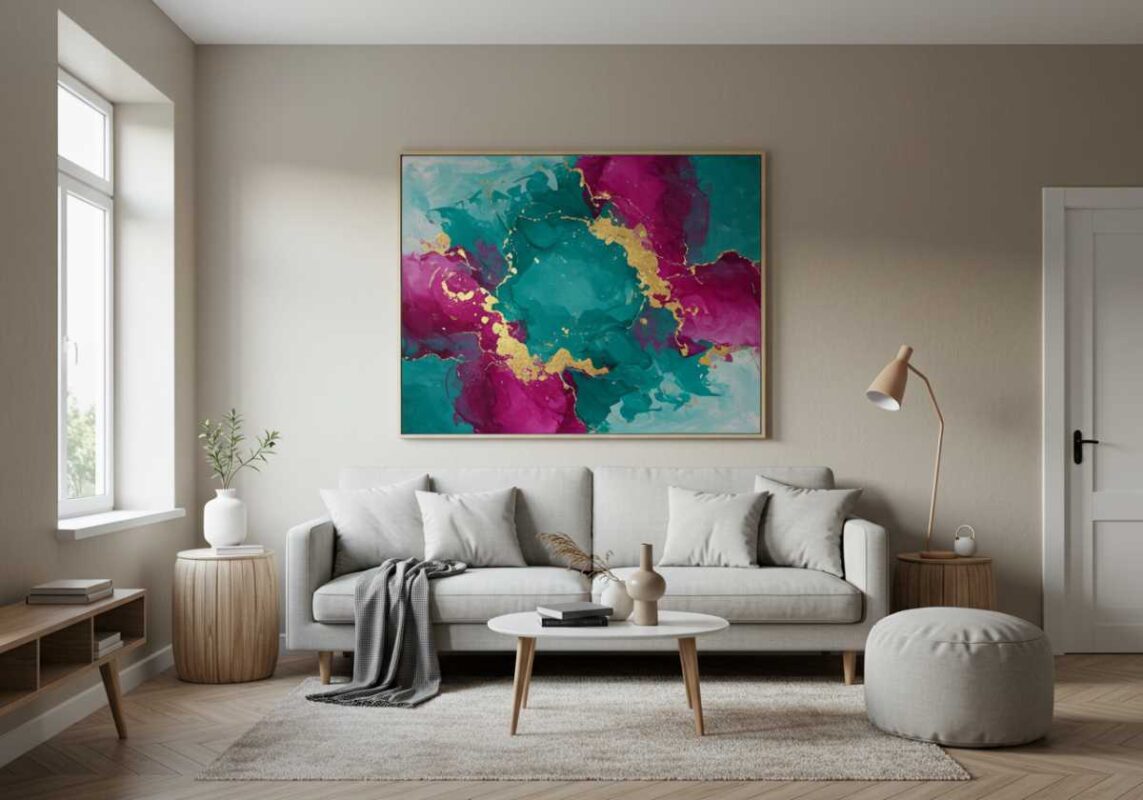 Small living room with bold statement furniture piece as focal point.