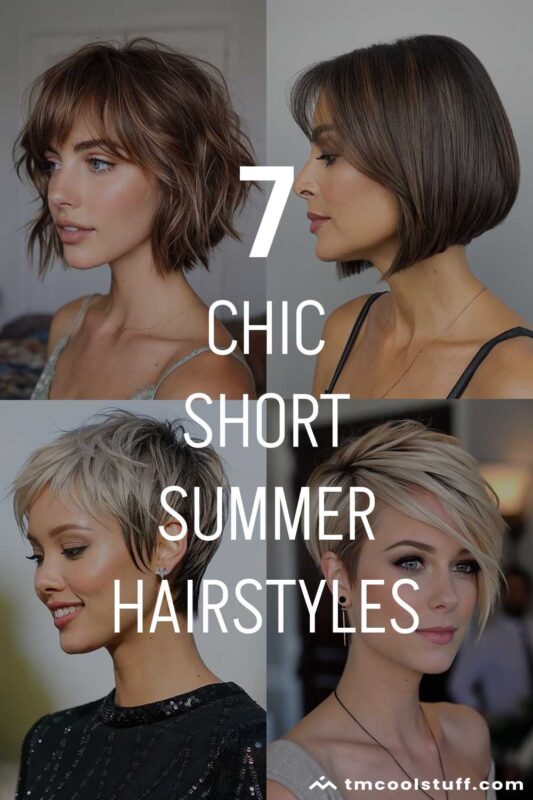 Collage of four women with cowboy bob, soft a-line bob, whisper pixie bob, and angled pixie hairstyles.