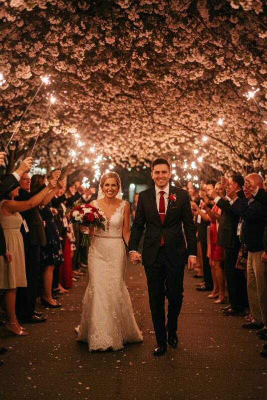 Newlywed couple in their elegant Cherry Coded wedding.