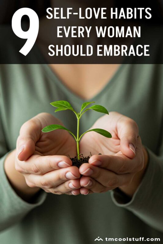 Hands gently holding small plant, symbolizing growth and nurturing in self-love journey.