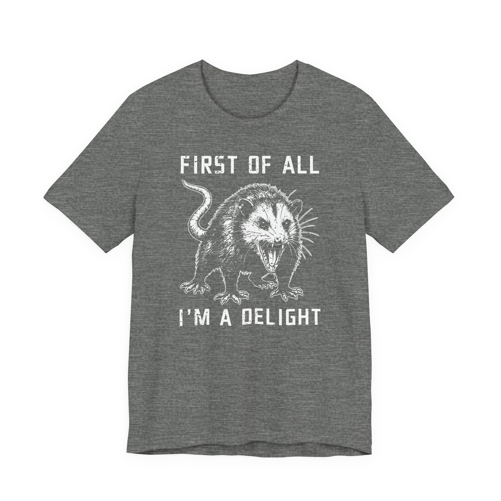 First of All, I'm a Delight | Funny Angry Opossum T-shirt