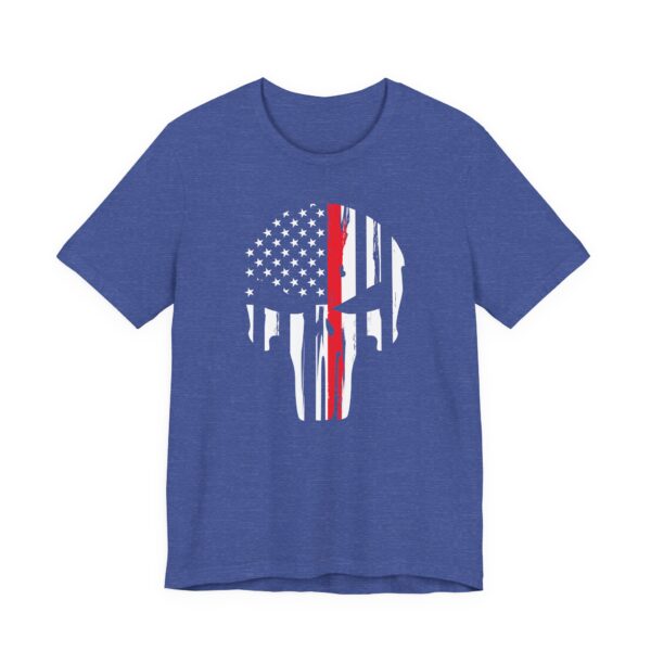 Thin Red Line | American Flag Skull | Firefighter T-shirt