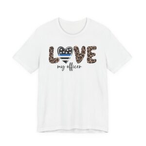 Thin Blue Line Heart | Love My Officer | Cute Police T-shirt