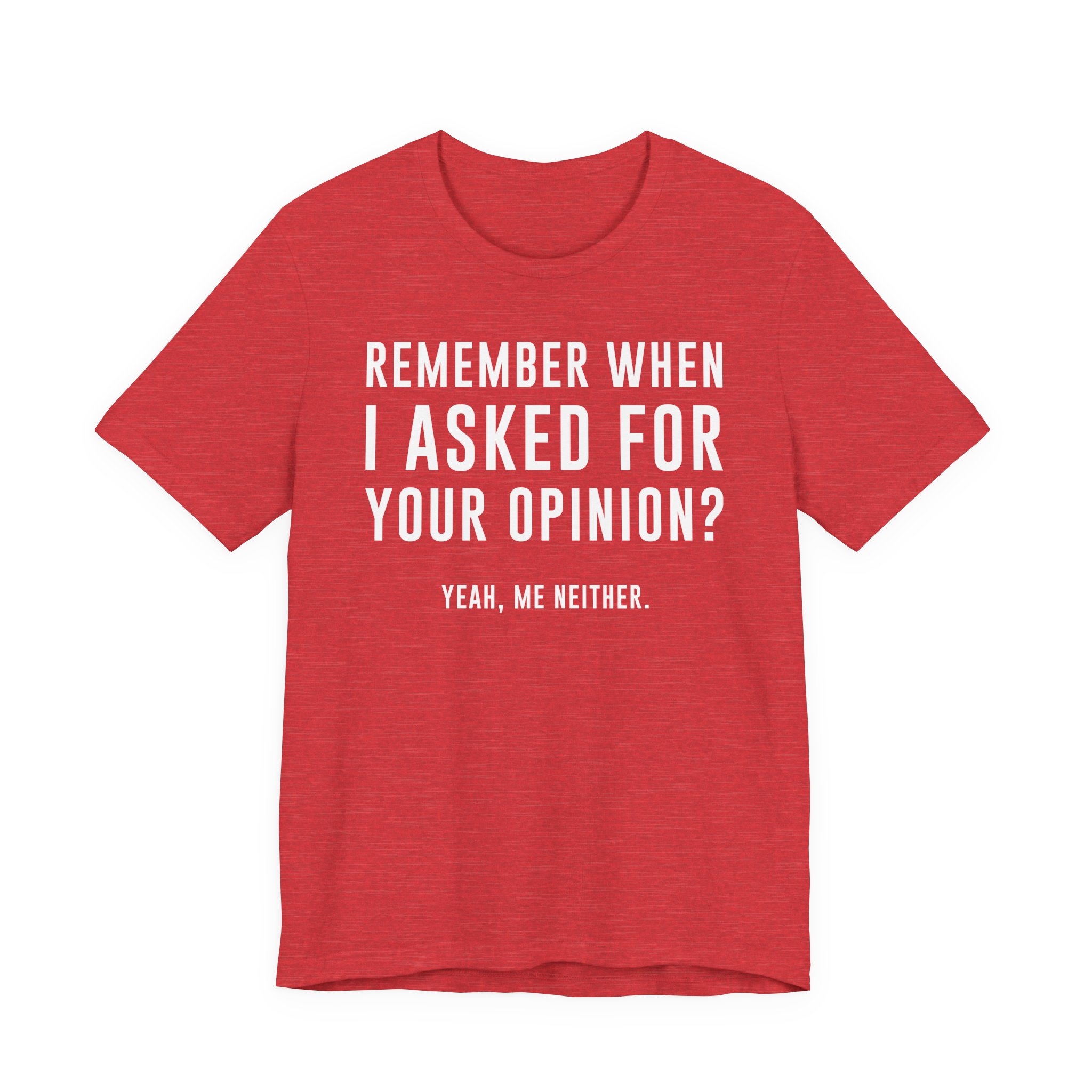 Remember When I Asked for Your Opinion? Yeah, Me Neither | Funny Family T-shirt