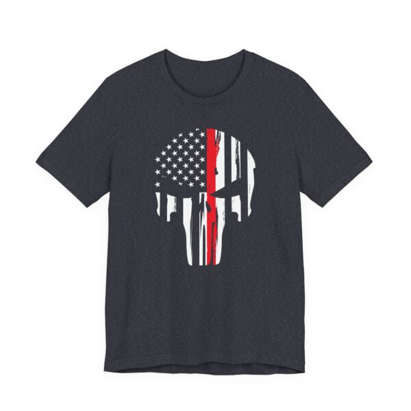 Thin Red Line | American Flag Skull | Firefighter T-shirt