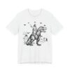 Funny Jesus Riding Dinosaur with UFO, Bigfoot and Pterosaur T-shirt