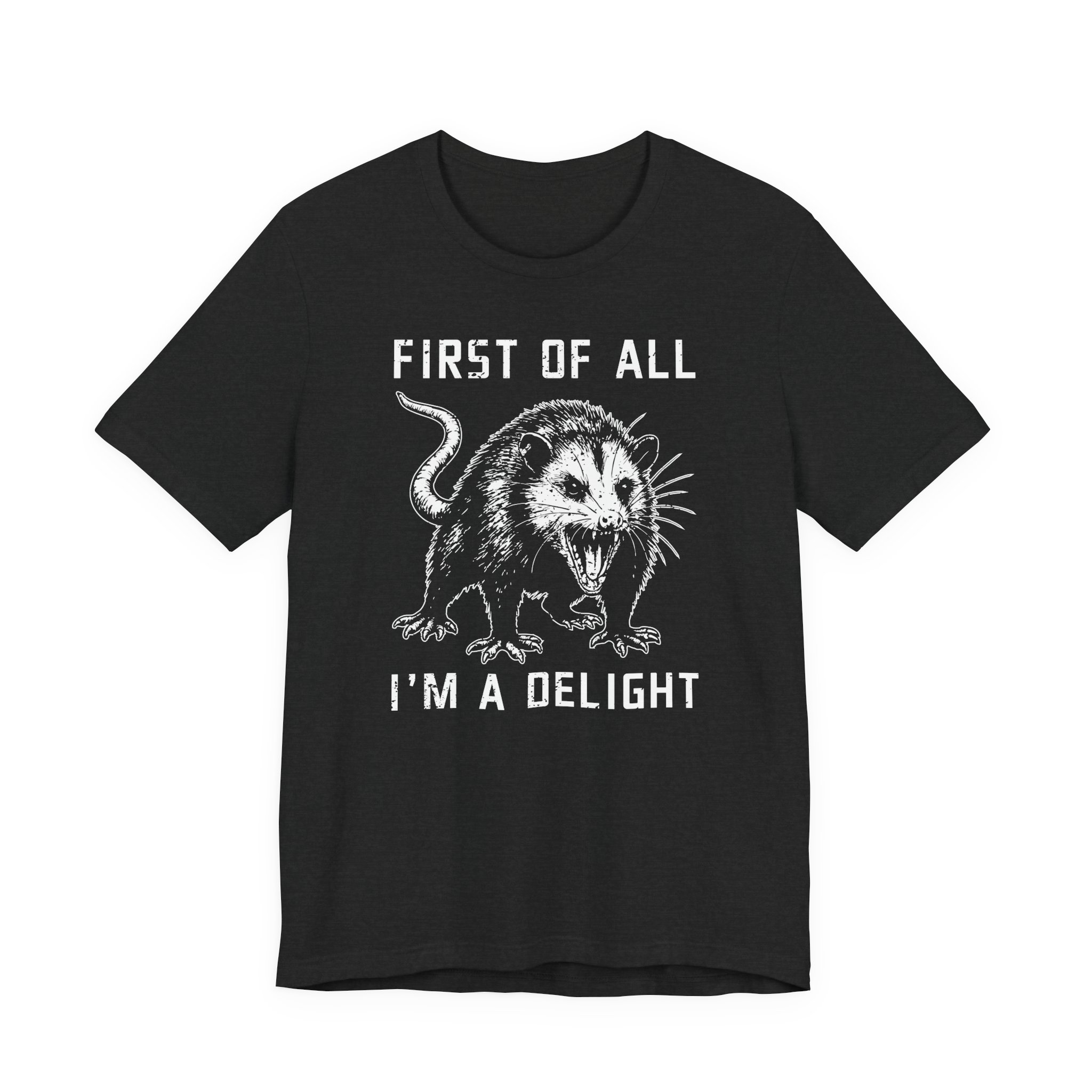First of All, I'm a Delight | Funny Angry Opossum T-shirt