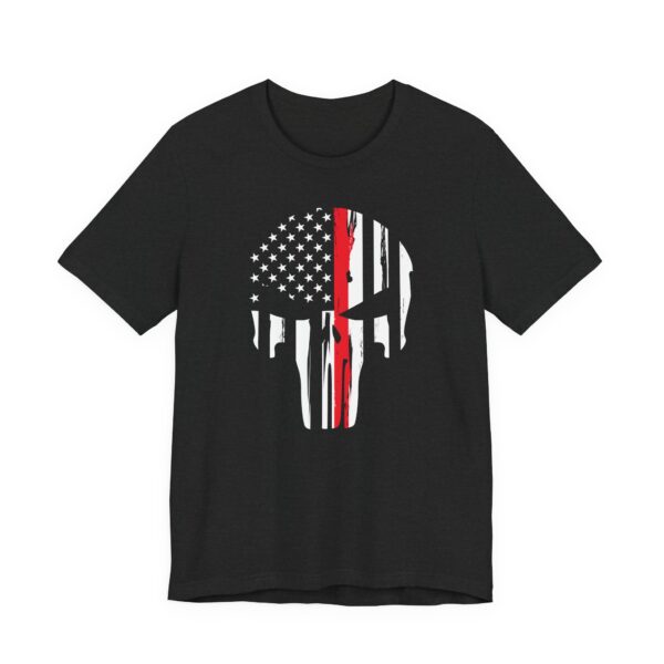 Thin Red Line | American Flag Skull | Firefighter T-shirt
