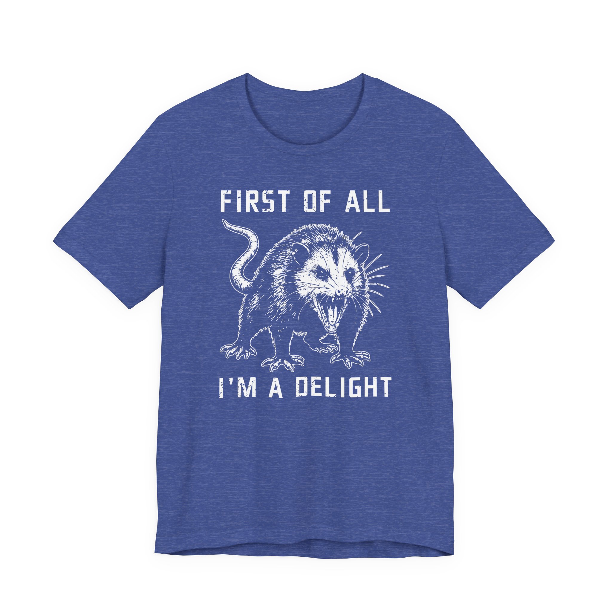 First of All, I'm a Delight | Funny Angry Opossum T-shirt