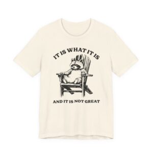It Is What It Is and It Is Not Great | Funny Raccoon T-shirt