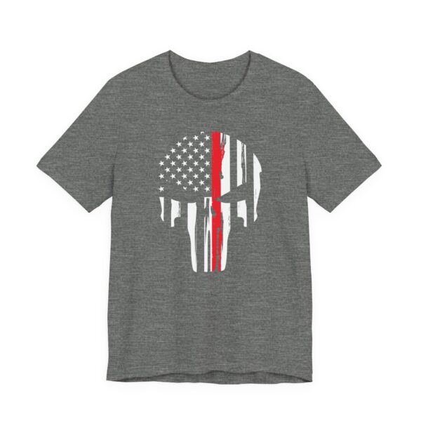 Thin Red Line | American Flag Skull | Firefighter T-shirt