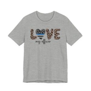 Thin Blue Line Heart | Love My Officer | Cute Police T-shirt