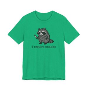 I Require Snacks | Funny Raccoon T-Shirt