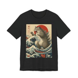 Funny Catzilla Cat Japanese Art T-shirt