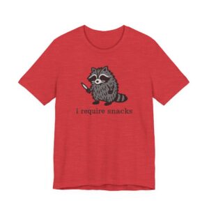 I Require Snacks | Funny Raccoon T-Shirt