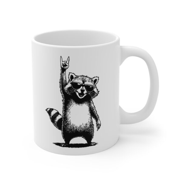 Funny Retro Raccoon Rock Music Party Mug