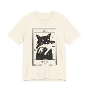 Alternative view of Funny Black Cat Tarot Death Halloween T-Shirt #CA54