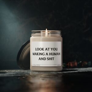 Look at You Making a Human and Shit | Funny Expecting Mom Scented Candle