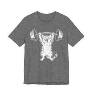 Alternative view of Funny Weightlifting Cat Meme T-shirt #CA57