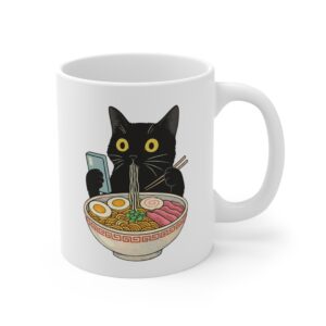 Funny Cat Eating Ramen Mug