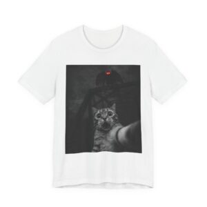 Alternative view of Funny Cat Selfie with Mothman T-Shirt #CA62