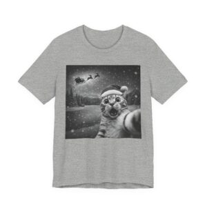 Funny Cat Selfie with Santa Claus | Christmas T-Shirt