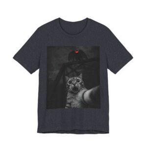 Funny Cat Selfie with Mothman T-Shirt
