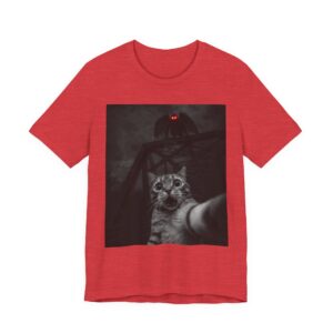Funny Cat Selfie with Mothman T-Shirt