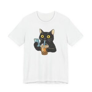 Funny Cat Drinking Bubble Tea T-Shirt