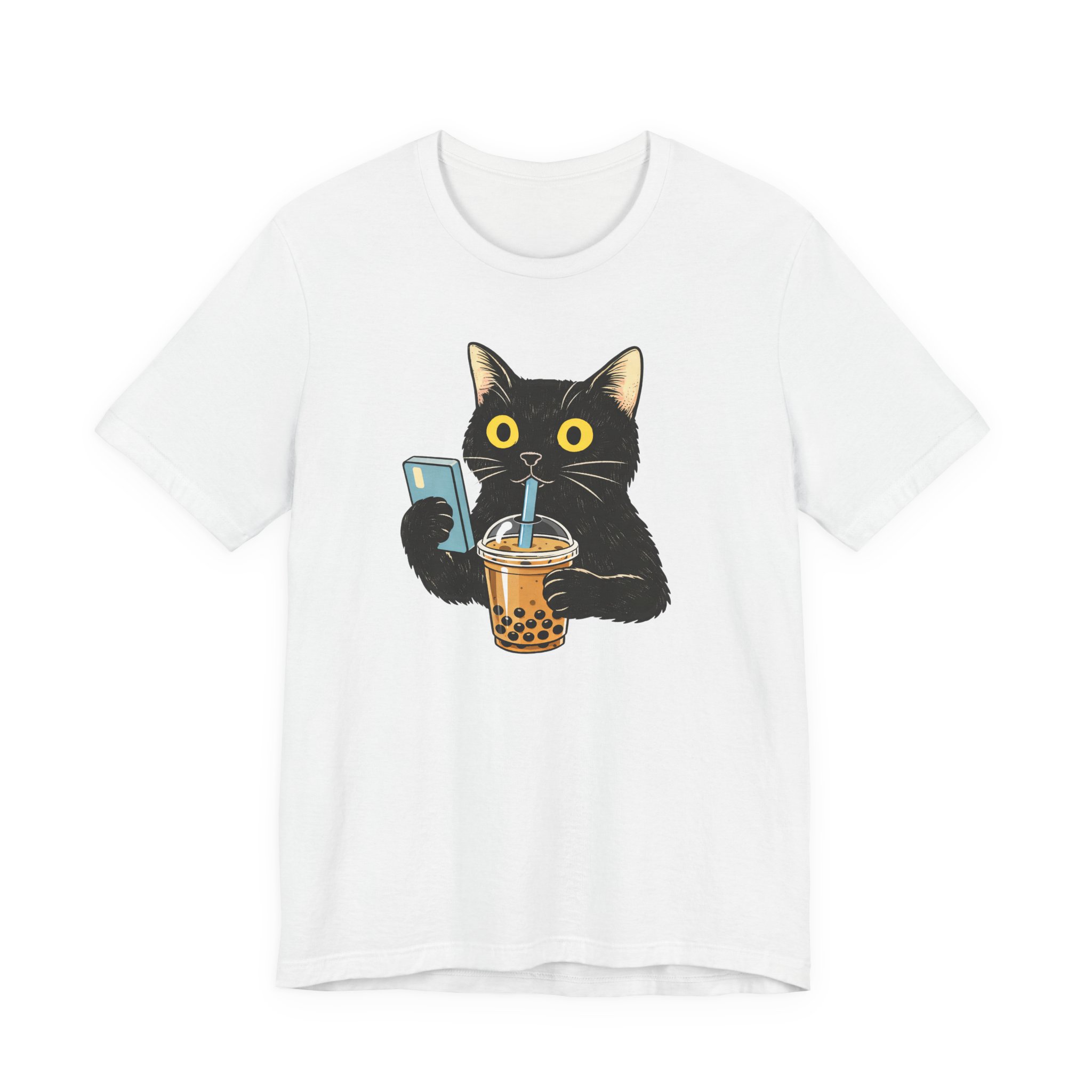 Funny Cat Drinking Bubble Tea T-Shirt