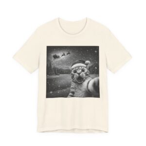 Funny Cat Selfie with Santa Claus | Christmas T-Shirt