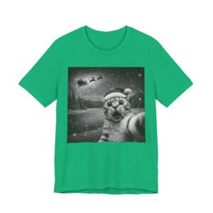 Funny Cat Selfie with Santa Claus | Christmas T-Shirt