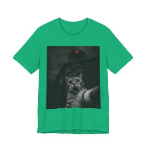 Funny Cat Selfie with Mothman T-Shirt