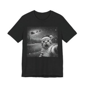 Funny Cat Selfie with Santa Claus | Christmas T-Shirt