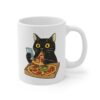 Funny Cat Eating Pizza Mug