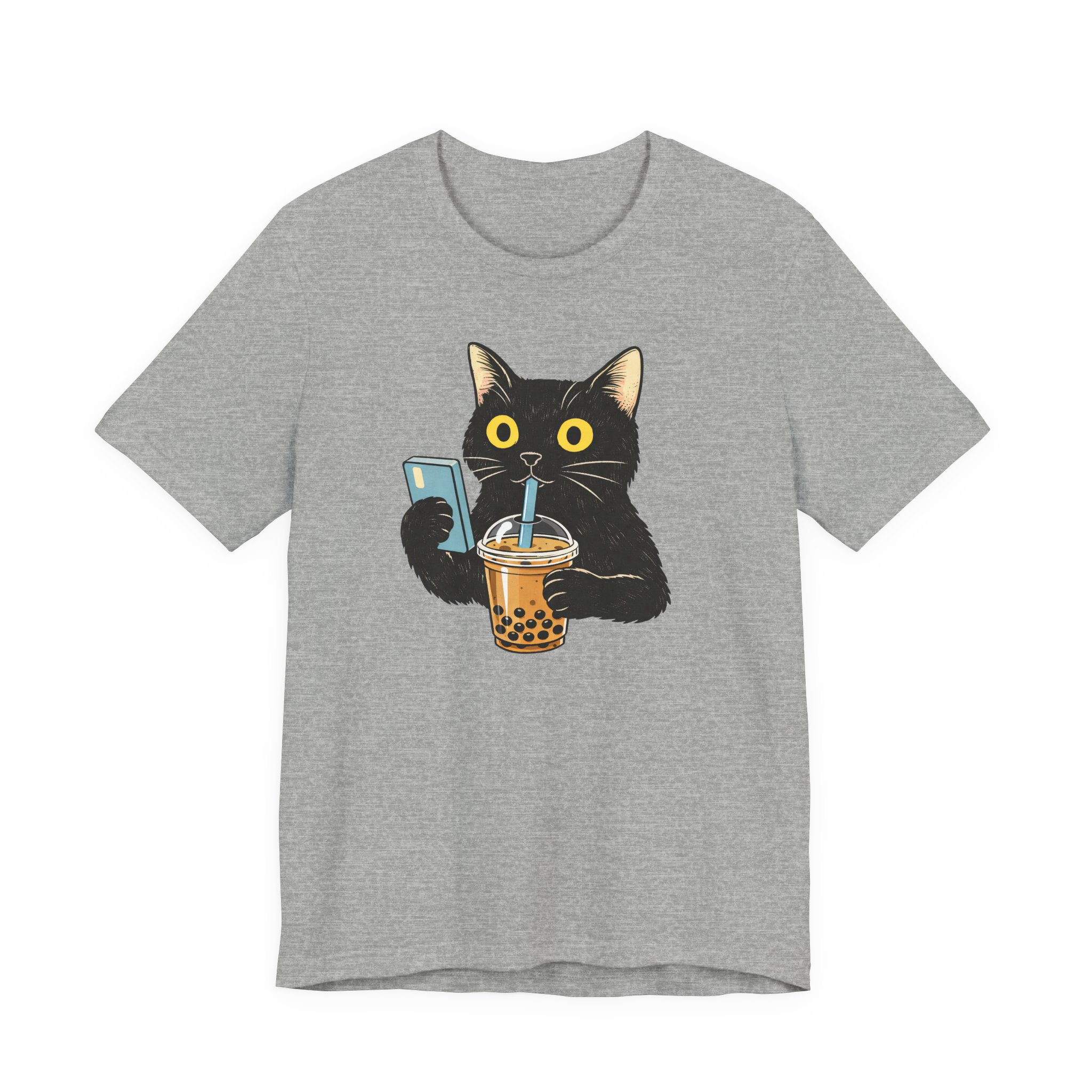 Funny Cat Drinking Bubble Tea T-Shirt