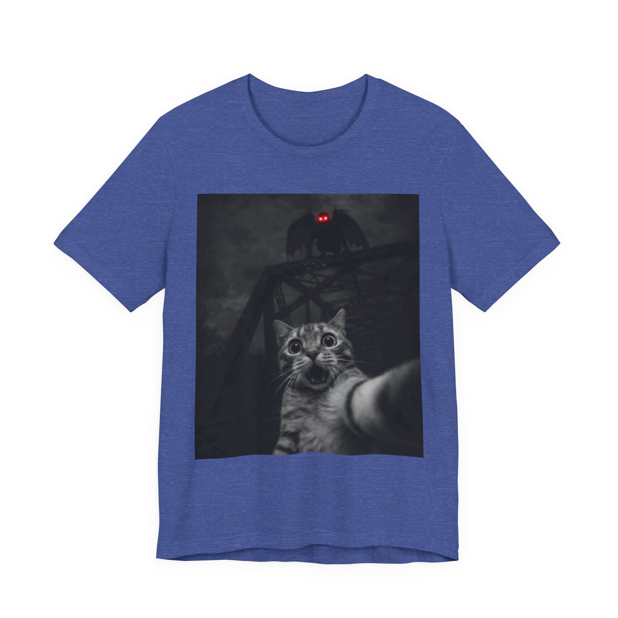 Funny Cat Selfie with Mothman T-Shirt