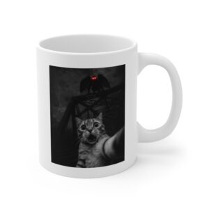 Funny Cat Selfie with Mothman Mug