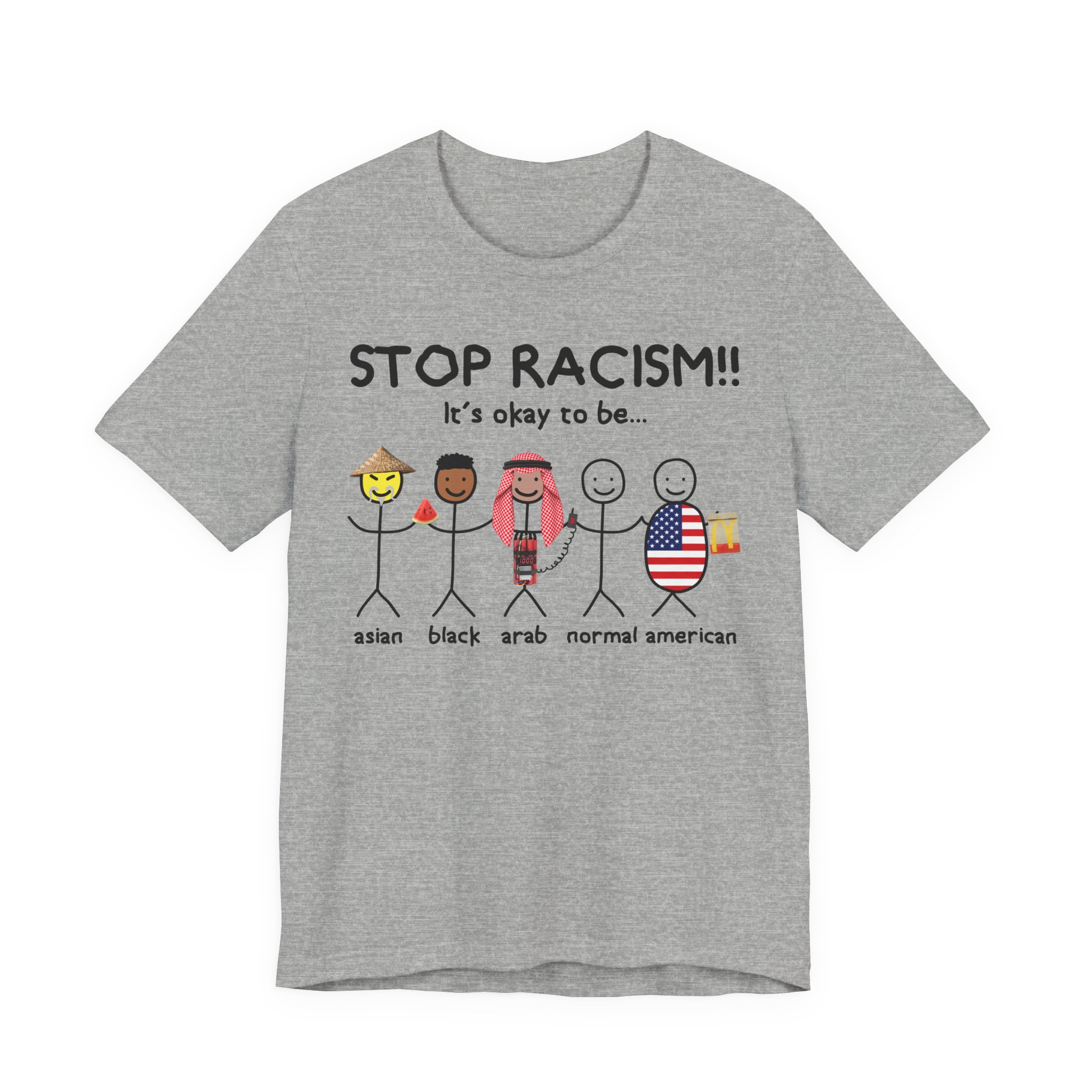 Stop Racism | Sarcastic T-Shirt #FU123 - Image 4