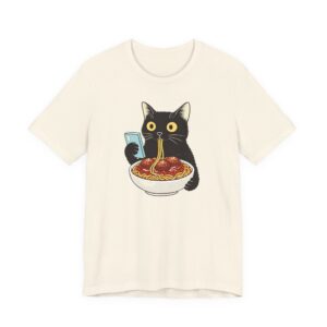 Funny Cat Eating Spaghetti and Meatballs T-Shirt