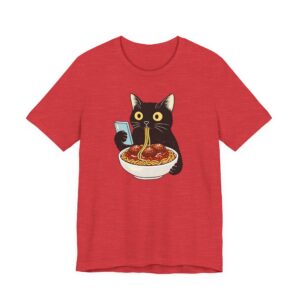 Funny Cat Eating Spaghetti and Meatballs T-Shirt