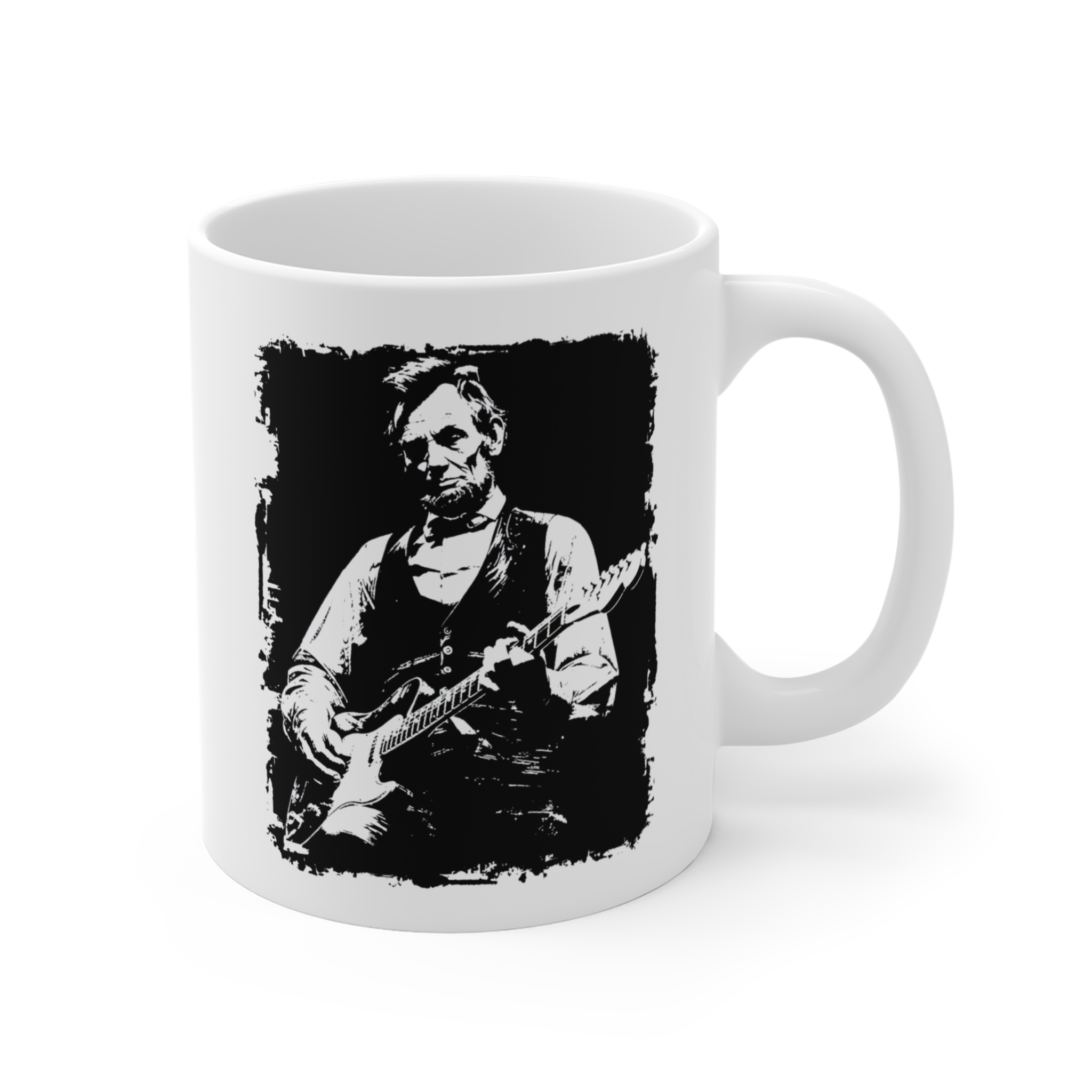 Abraham Lincoln Playing Guitar | 4th of July Independence Day Mug