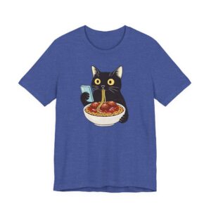 Funny Cat Eating Spaghetti and Meatballs T-Shirt