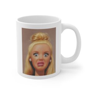 Funny Shocked Doll with Disgusted Face | Sarcastic Meme Mug for Women
