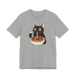 Funny Cat Eating Spaghetti and Meatballs T-Shirt