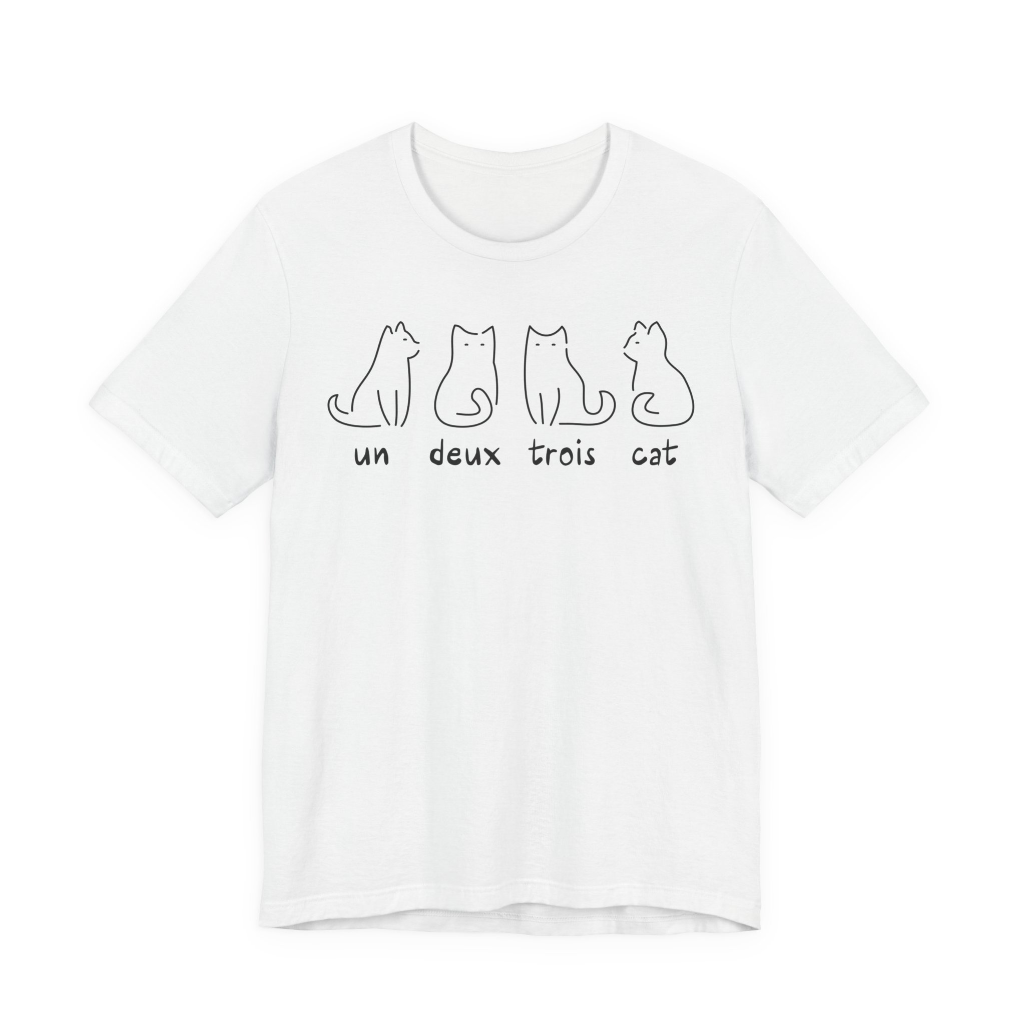 Un Deux Trois Cat T-Shirt | Funny French Cat Pun Shirt, Cat Lover Gift