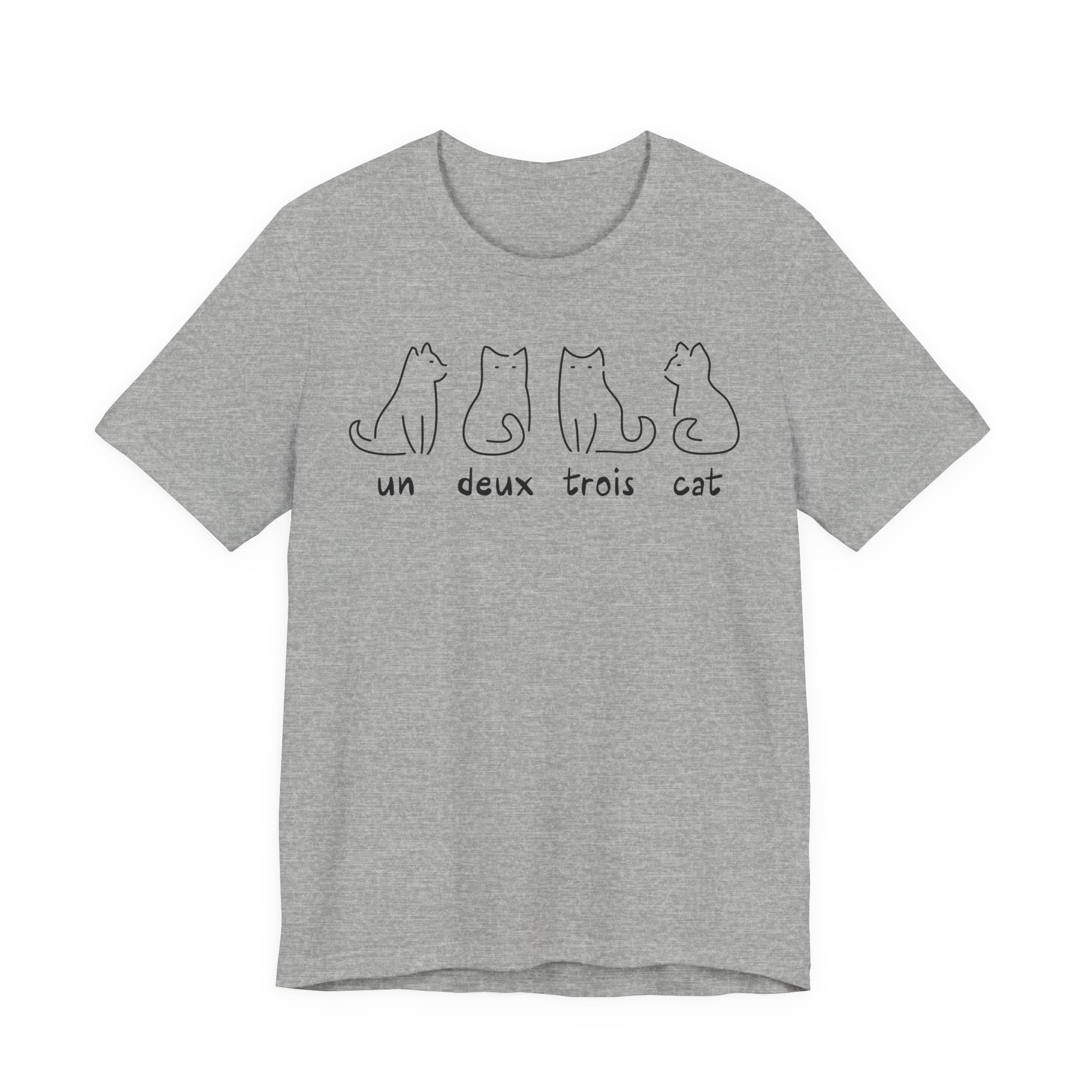 Un Deux Trois Cat T-Shirt | Funny French Cat Pun Shirt, Cat Lover Gift